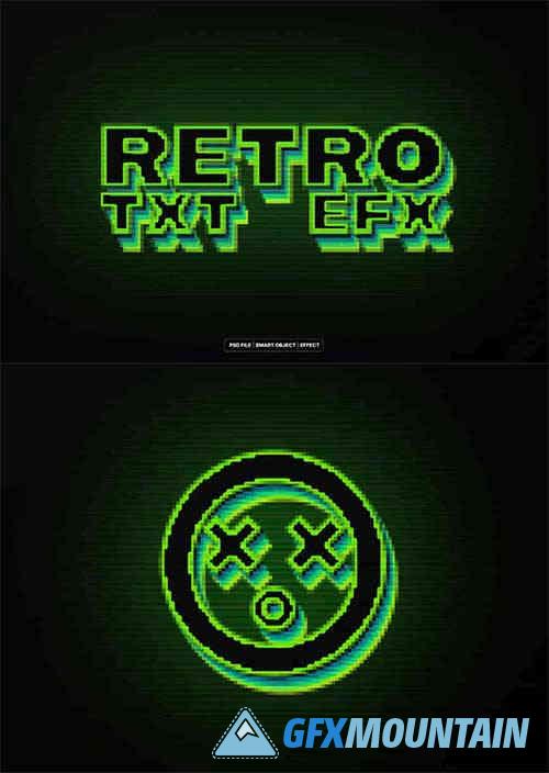 Retro Pixel Text and Logo Effect