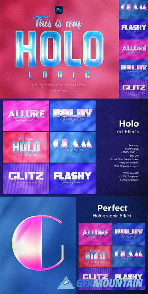 Glossy Holographic Text Effects