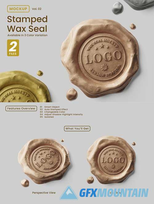 Wax Seal Stamped Logo Mockup