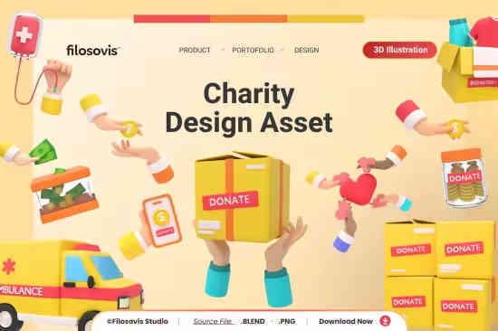 3D Charity Design Asset