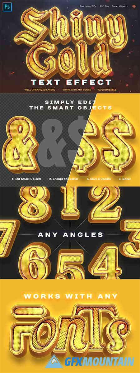 Shiny Gold Realistic 3D Text Effects