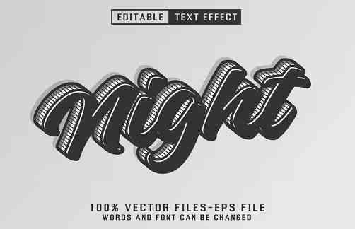 Night Editable Text Effect