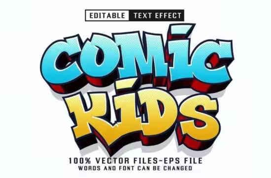 Comic Kids 3d Text - Editable Text Effect