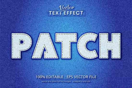 Patch – Editable Text Effect, Denim Font Style