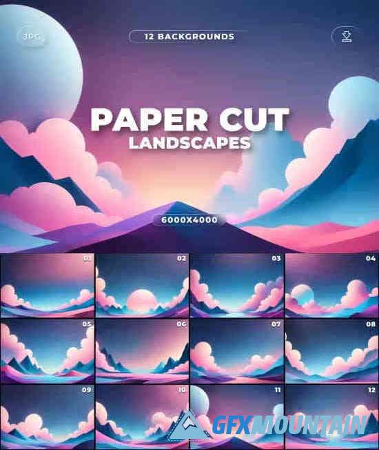 Paper Cut Landscape Backgrounds