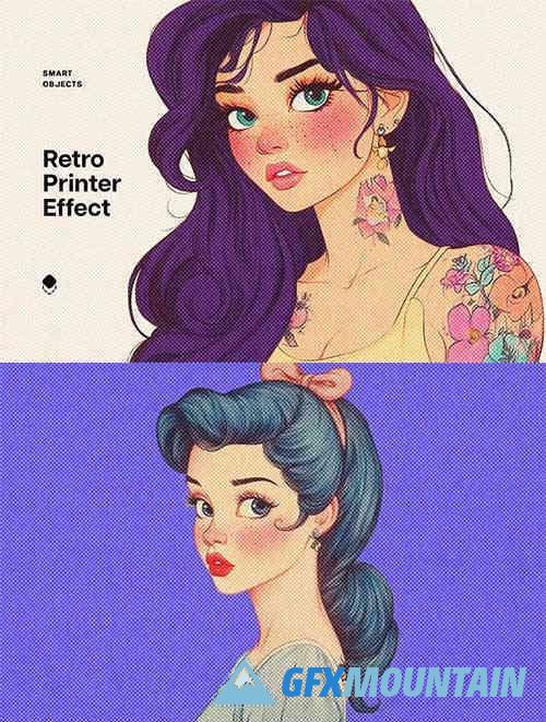 Retro Printer Photo Template