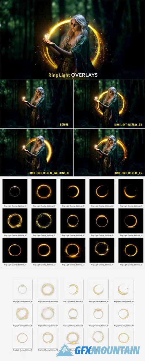 Shine ring light effect transparent photo overlays