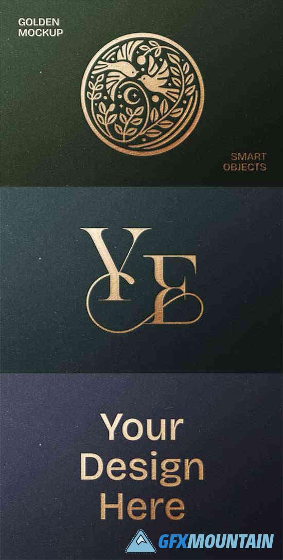 Gold Pressed Logo Mockup