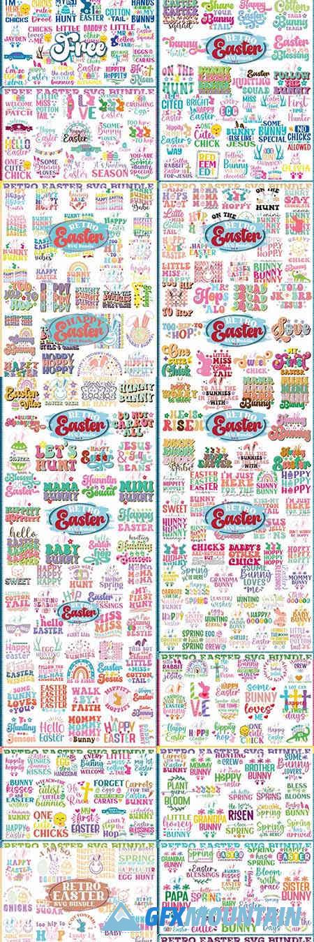 The Mega Retro Easter SVG Bundle