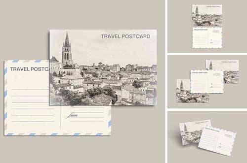 Travel Postcard Mockup