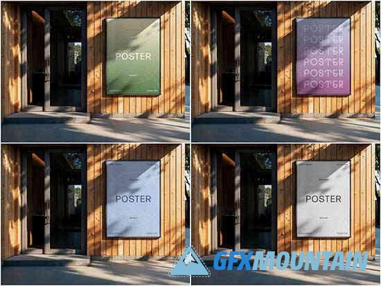 A4 Outdoor Poster Mockup