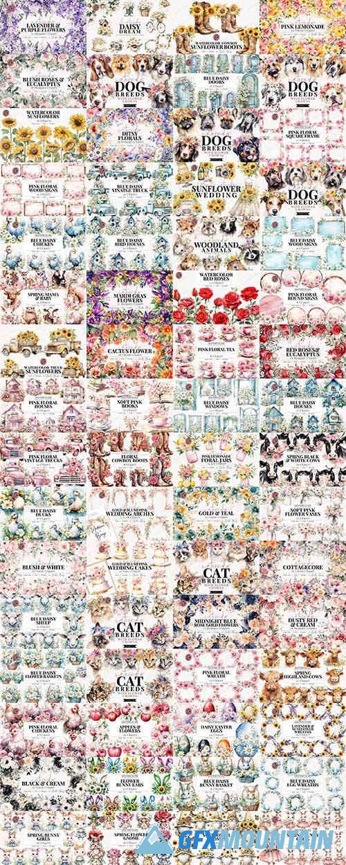 Floral Clipart Mega Bundle