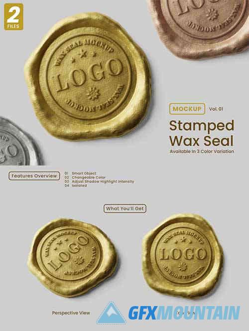 Stamped Wax Seal Logo Mockup