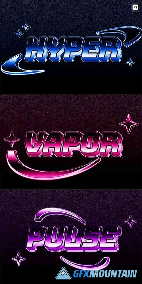 Y2K Gradient Chrome Text Effect