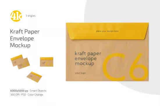 Kraft Paper Envelope Mockup Set