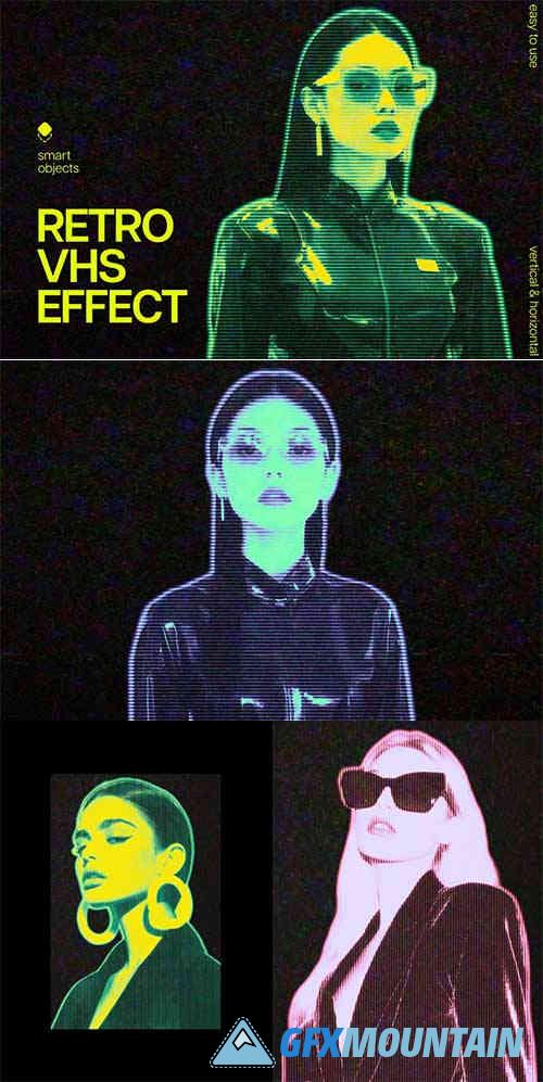 Retro VHS Hologram Photo Effect