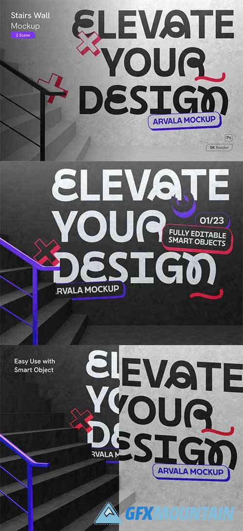 Stairs Wall Mockup