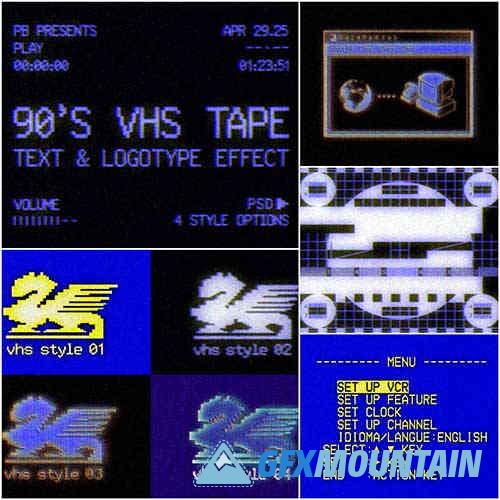 VHS Tape Text & Logo Effect