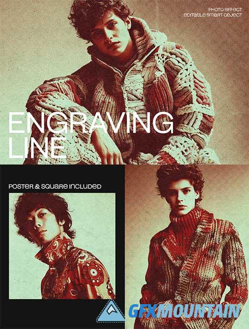Engraving Line Photo Effect