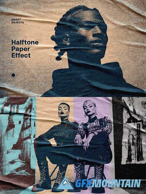 Glued Paper Noir Halftone Effect