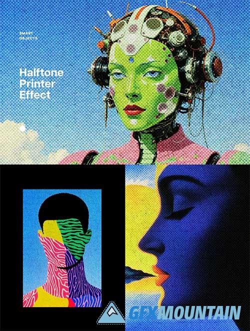 Retro Halftone Printer Template