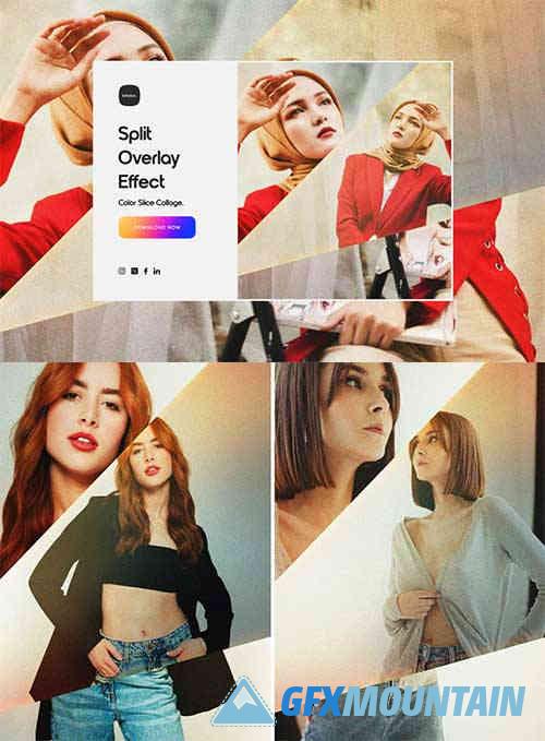 Split Overlay Effect - Color Slice Collage