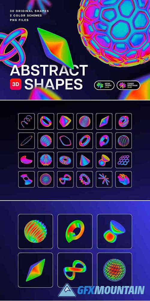 Iridiscent Abstract 3D Objects