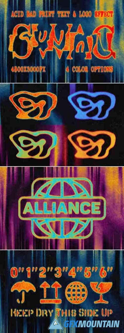 Acid Bad Print Text & Logo Effect