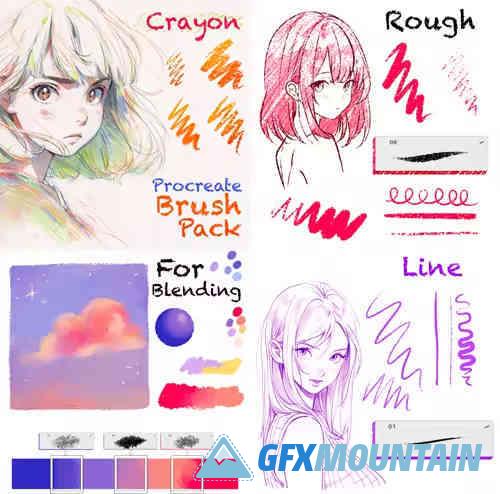 Crayon Procreate Brushes Pack
