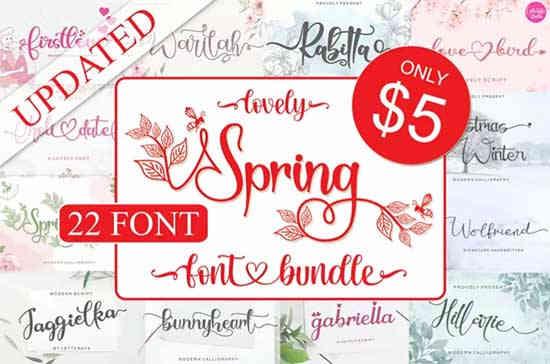 Lovely Spring Font Bundle