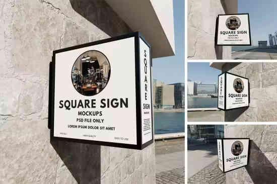 Square Sign Mockups