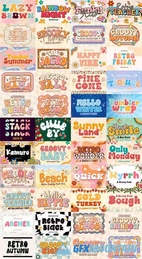 Groovy & Retro Font Bundle