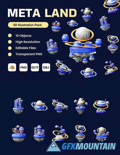 Meta Land 3D Illustration