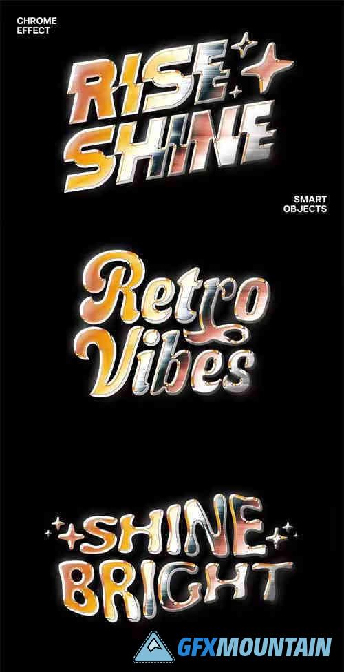 Rise Shine - Retro Chrome Effect