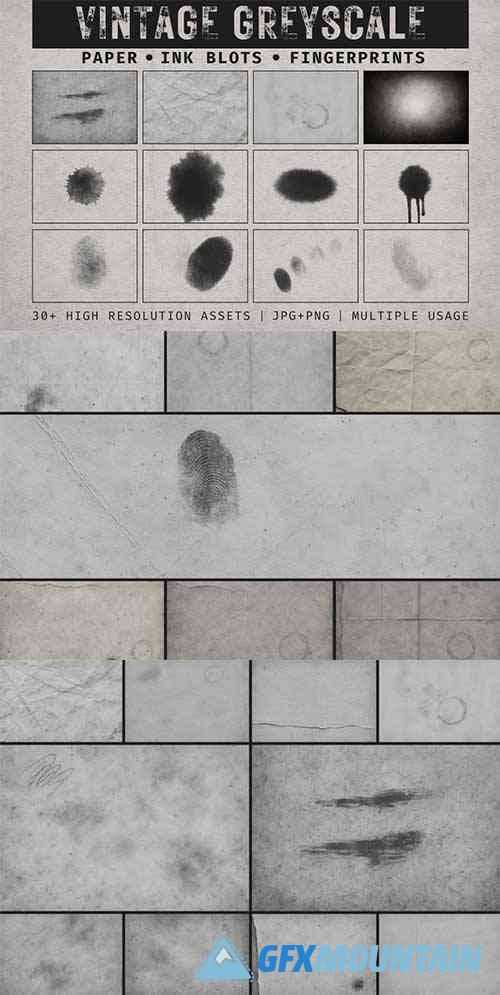 Vintage Paper Greyscale Textures
