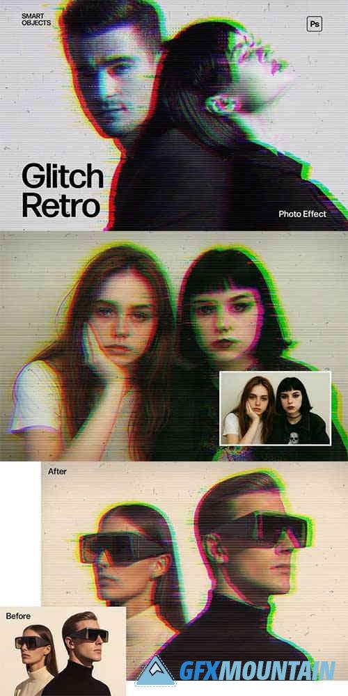 Glitch Retro Photo Effect Template