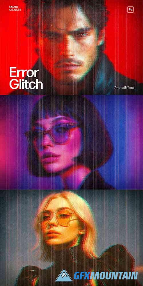 Error Glitch Photo Effect Template