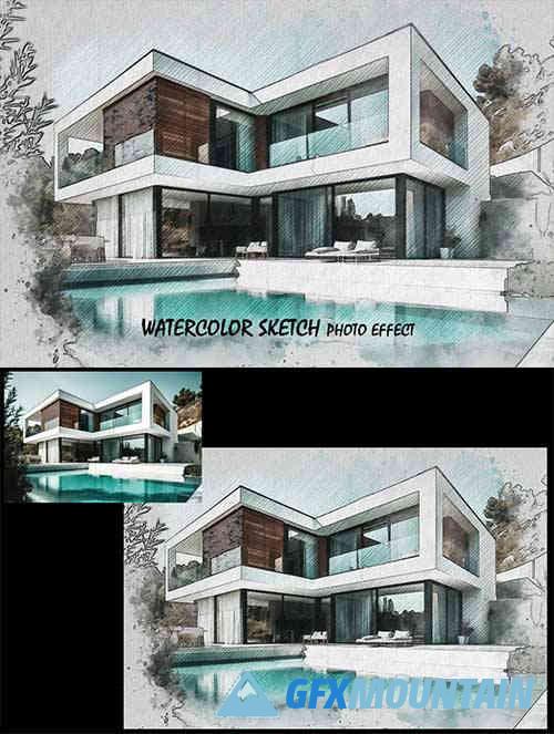 Watercolor Sketch photo effect