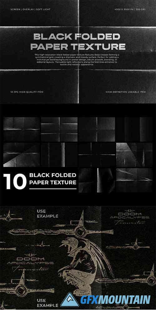 Black Folded Paper Texture