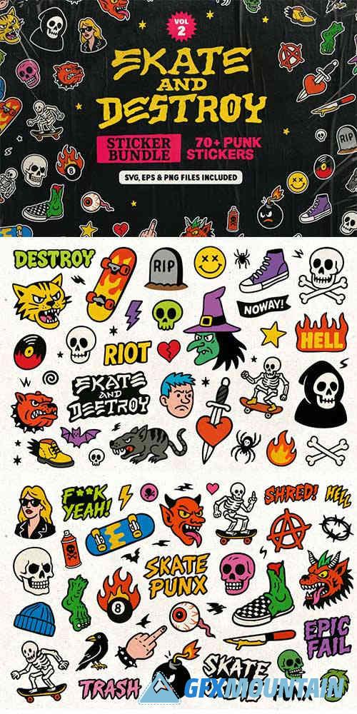 Skate and Destroy | 70+ Punk Stickers Vol. 2