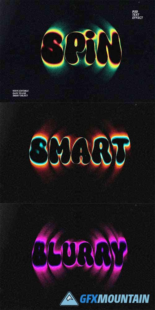 Spin Blur Halftone Text Effect