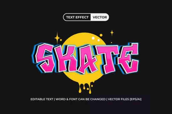 Skate Text Effect Graffiti Style