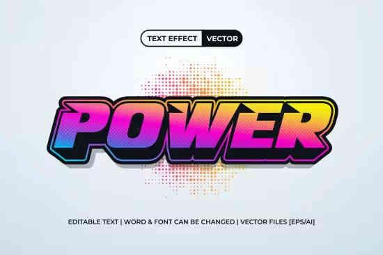 Power Editable Text Effect, Font Style