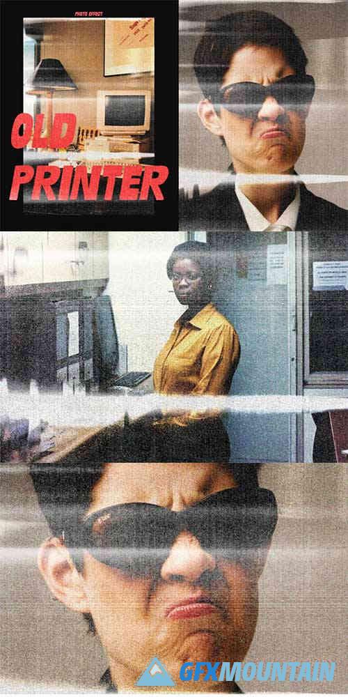 Old Printer Scan Distortion Photo Effect