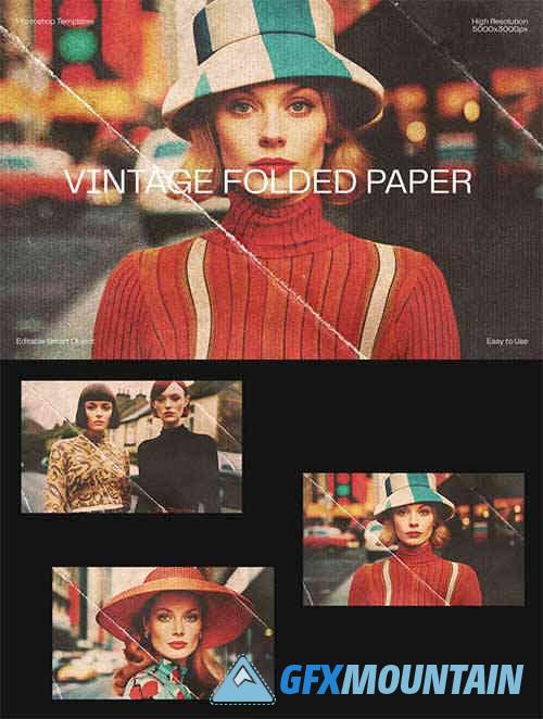 Vintage Folded Paper Photo Effect