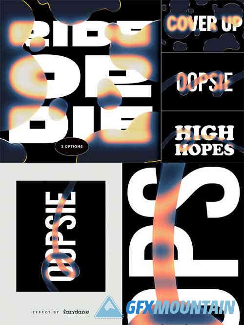 Distorted Shapes Text Effect Mockup