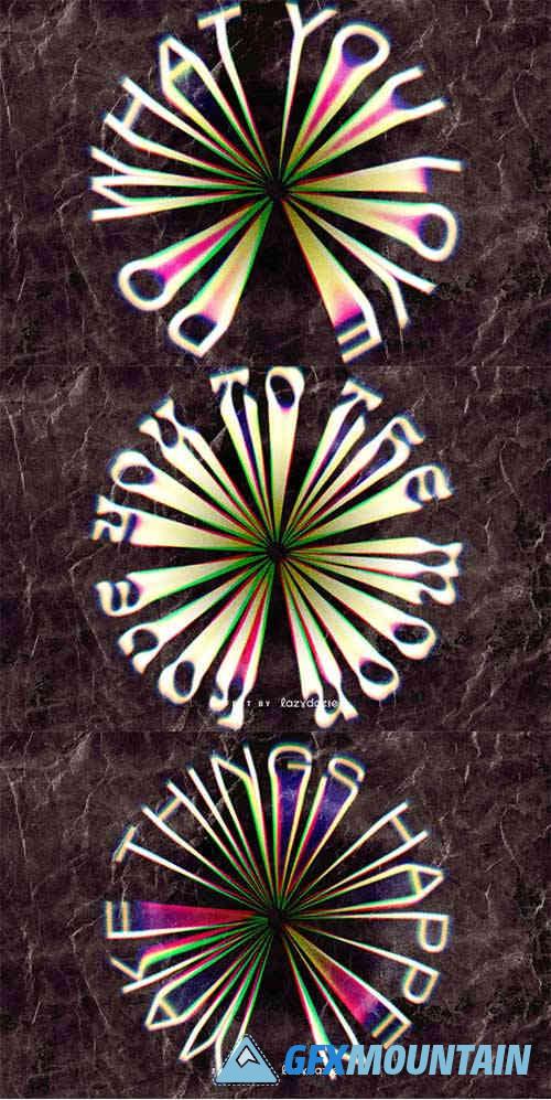 Circular Distortion PSD Text Effect