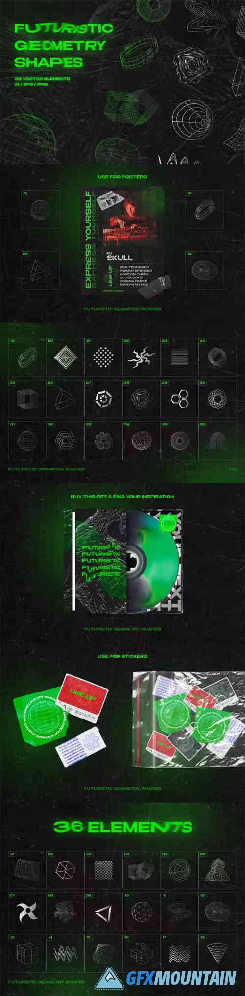 Futuristic Geometry Shapes - 36 Vector Elements