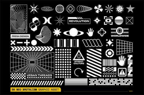Neo Brutalism Graphic Asset Collection