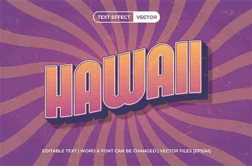 Hawaii Text Effect Vintage Style